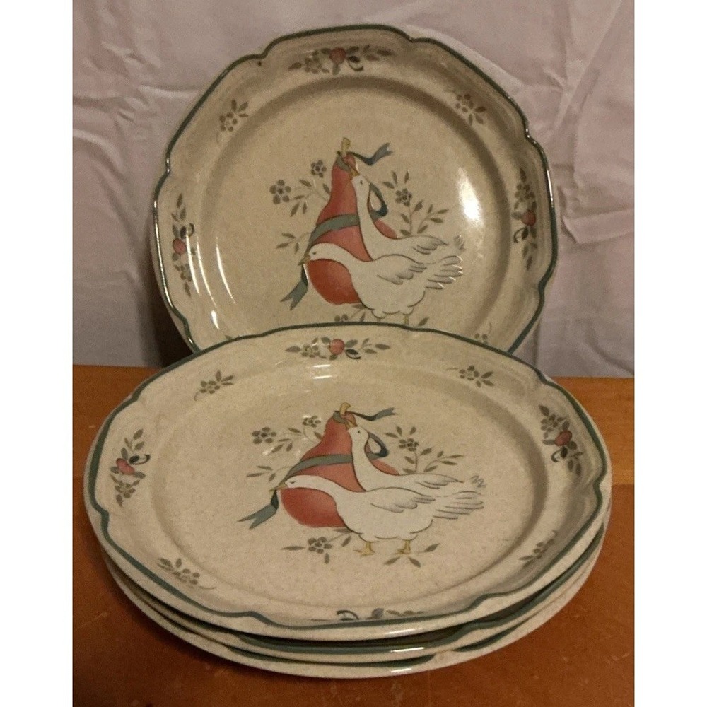 International Tableworks Marmalade Goose Stoneware Salad Plates 7.5" - Set of 4